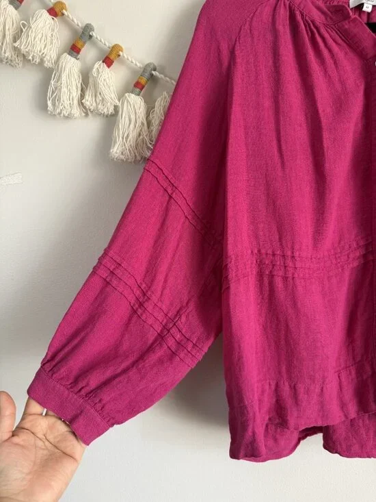 Rails Frances Radiance Linen Blend Button Front Lightweight Top Coastal Beachy - Picture 3 of 8